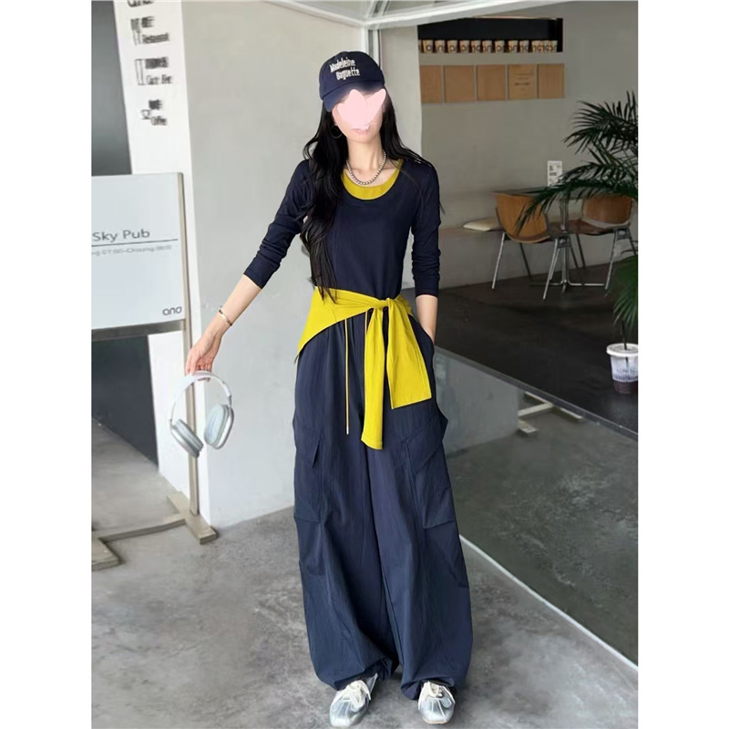 深圳南油早秋穿搭一整套韩系炸街运动休闲超火上衣工装裤两件套女|undefined