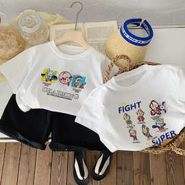 儿童纯棉短袖2024夏季新款童装男童韩版卡通立体t恤宝宝可爱上衣