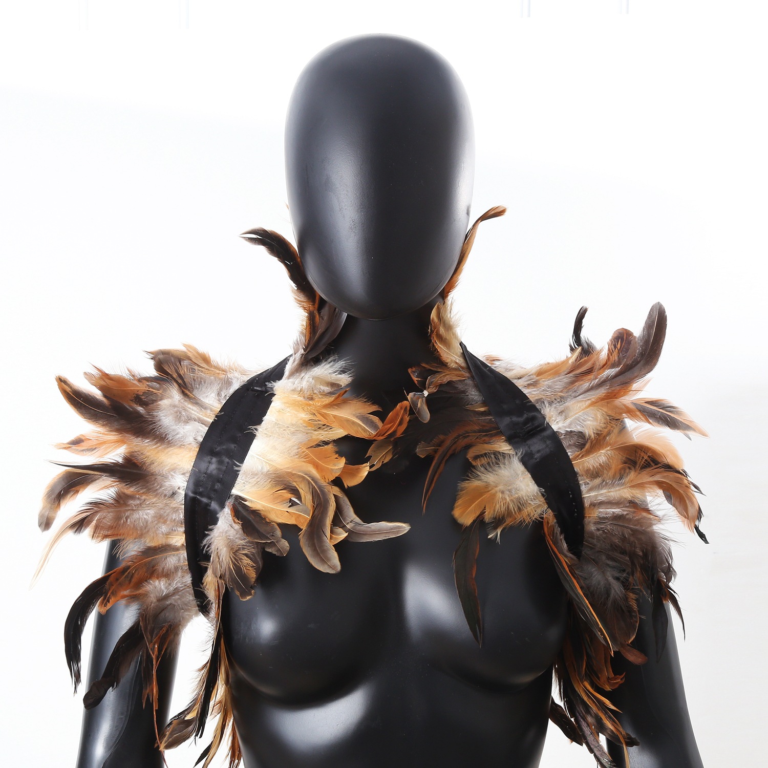 Amazon Cross-Border Gothic Feather Shawl 2025 Halloween Party Dance Performance Feather Accessories Cloak Shawl