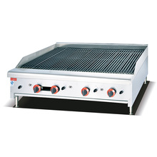 杰冠商用GB-489A台式燃气火山石烧烤炉铸铁不锈钢分区控温液化气