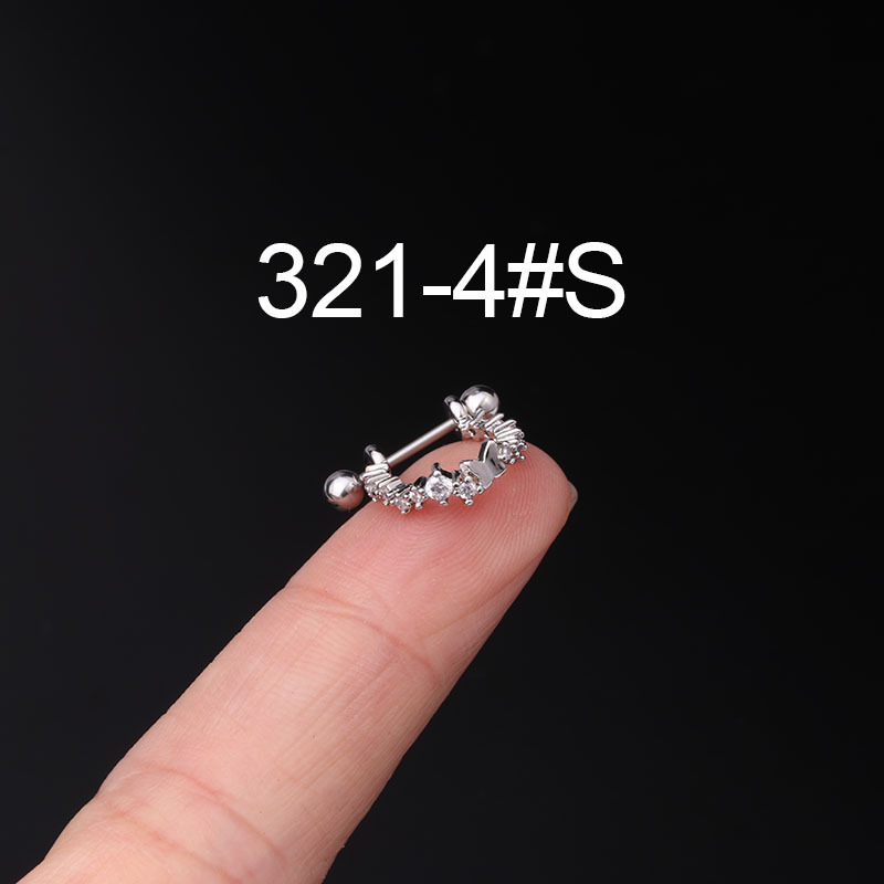 20g de acero inoxidable fina varilla piercing pendientes creativo hueso del oído uñas populares de Europa y América del tornillo bola de la torsión espárragos solo