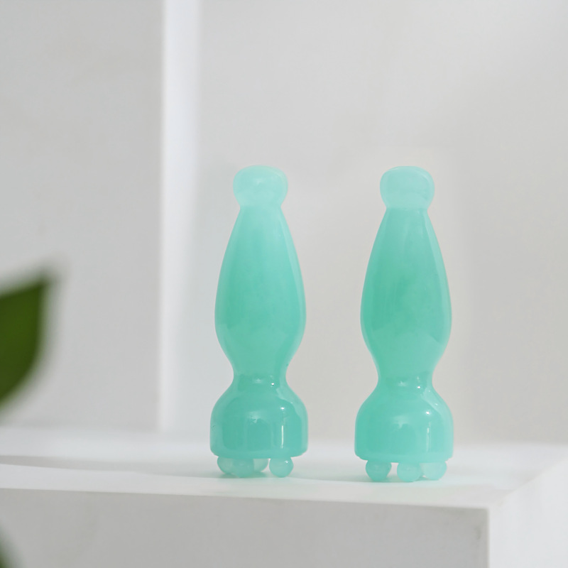 masajeador de ojos de loto pequeño madera de sándalo violeta corno de buey barra de raspado facial drenaje meridianos puntos instrumento de acupuntura