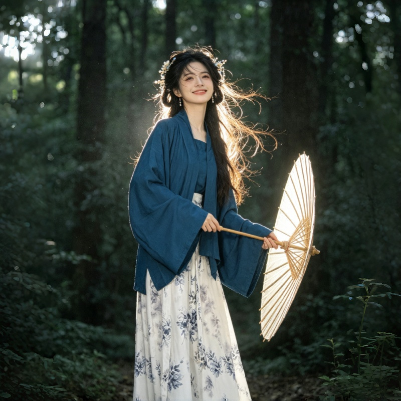 New Chinese-Style Hanfu for Women 2026 New Summer National Style Improved White Floral Daily Dress