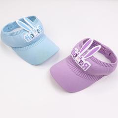 2023新款廠家自產自銷兒童夏季針織透氣空頂遮陽防曬卡通小兔鴨舌