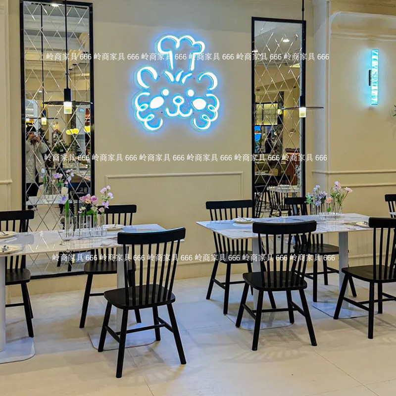 Internet Celebrant Simple Casual Coffee Shop Milk Tea Shop Commercial Table and Chair Combination Western Restaurant Qingba Rock Board Square Table Backrest Chair Internet Celebrant Simple Casual Coffee Shop Milk Tea Shop Commercial Table and Chair Combination Western Restaurant Qingba Rock Board Square Table Backrest Chair