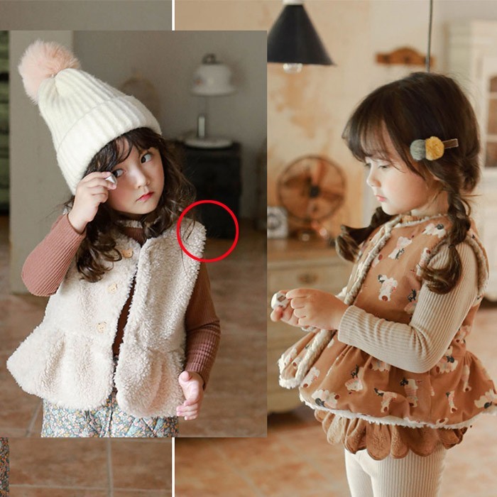 Chaleco con forro polar para niñas 2024 Invierno Strawberry Shan Chaleco de algodón estampado con forro polar de felpa de doble cara para niñas en stock