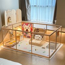 家用狗窝猫舍宠物实木栅栏宠物笼子隔离门栏中小型犬猫室内别墅