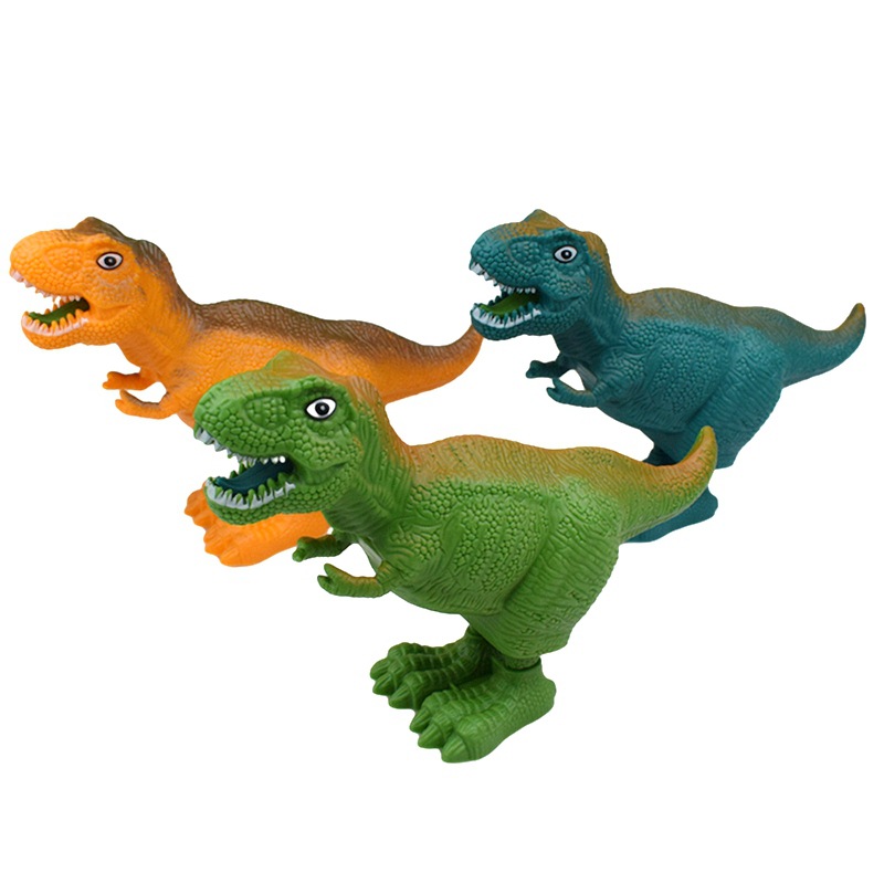 Juguete dinosaurio saltarín, plástico, cuerda de cuerda, para niños, venta al por mayor