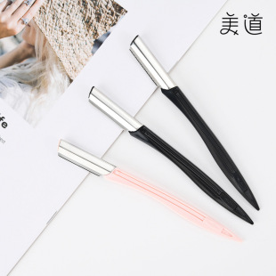 in stock beauty tools wholesale stainless steel blade thick net without net shaving eyebrow trimming knife ladies straight handle eyebrow trimming knife