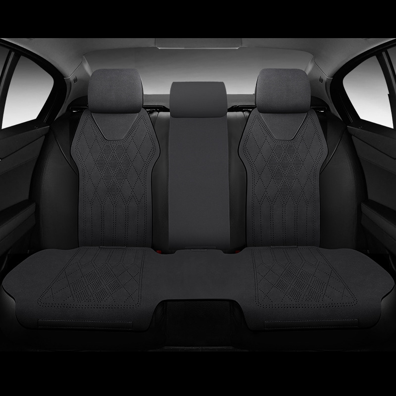 Car Seat Cushion, Universal for All Seasons, Breathable Suede Leather, High-End Saddle Cushion, Suede Perforated Seat Cover, Winter Small Waist