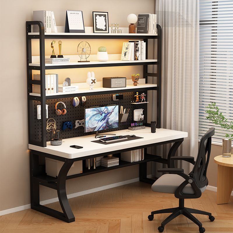 Desktop Desk Bookshelf Integrated Bedroom Home Student Study Table Study Table Hole Combination Writing Computer Table