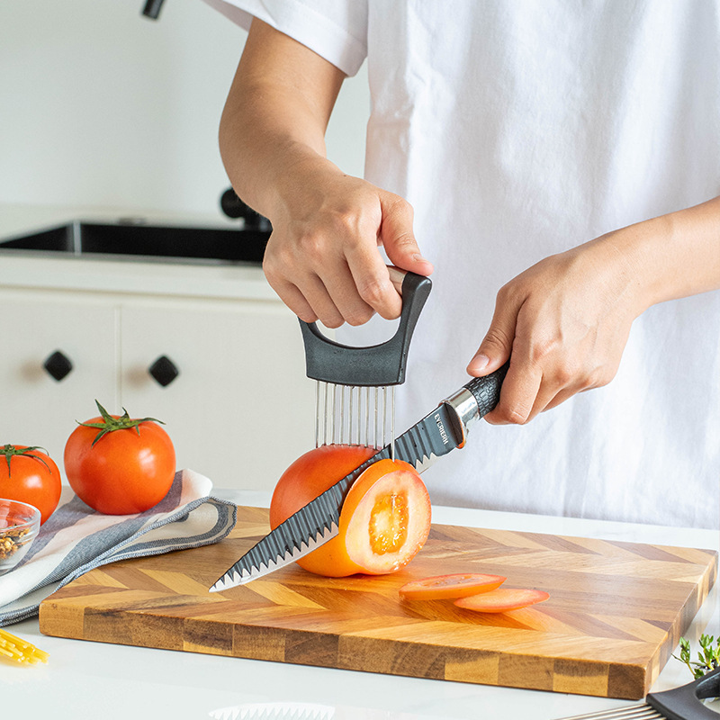 不銹鋼洋蔥針固定器洋蔥插 廚房小工具果蔬固定切片器洋蔥叉