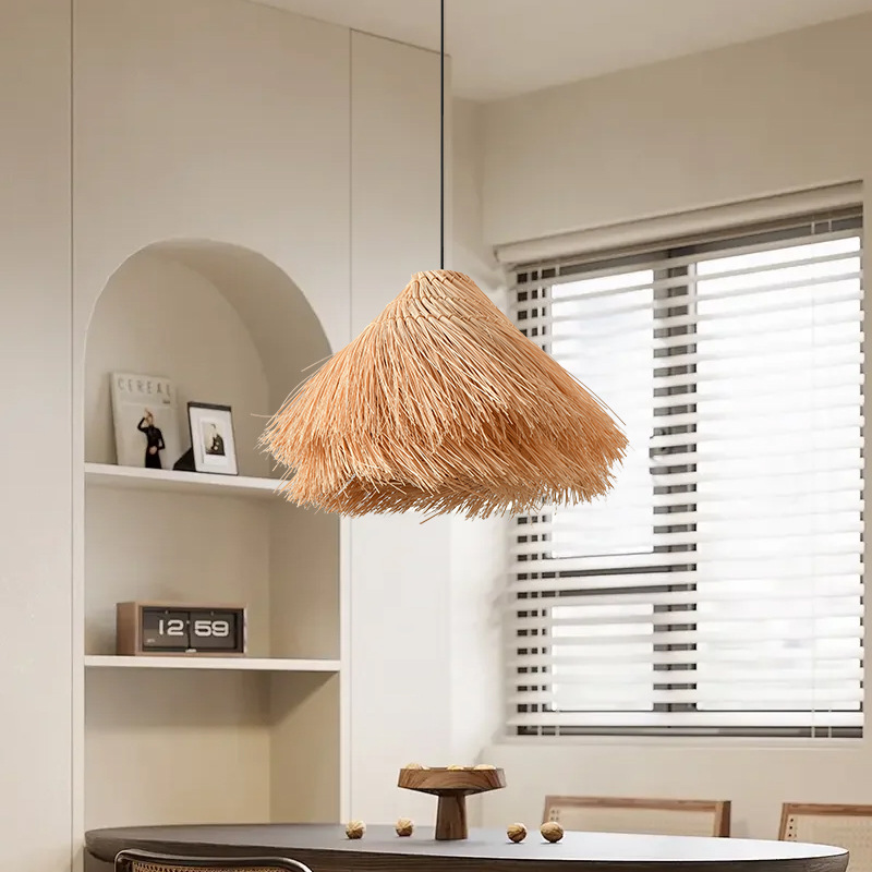 Estilo japonés sala de estar comedor sala de té Zen estudio dormitorio lámpara chino retro cabecera ratán araña