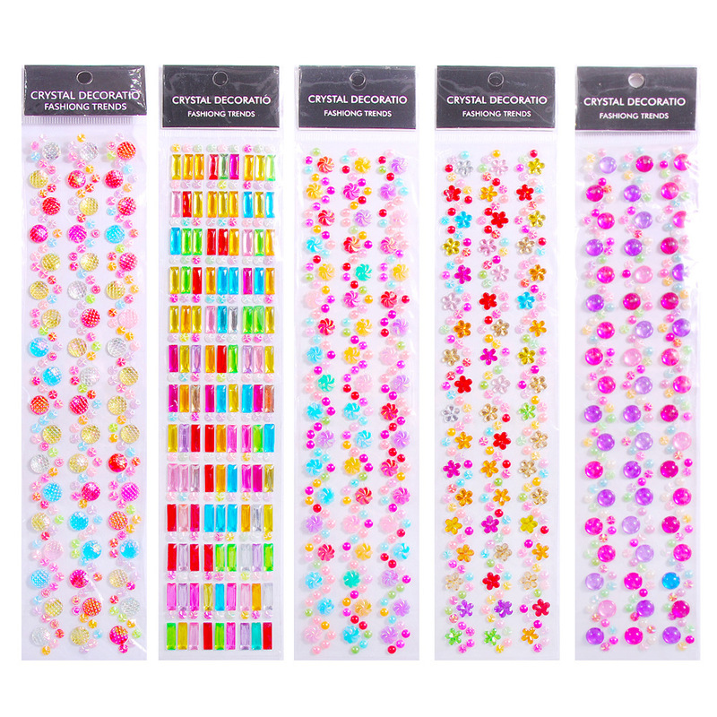 Factory direct sale children acrylic Diamond stickers book stickers creative face stickers mobile phone car DIY decoration stickers