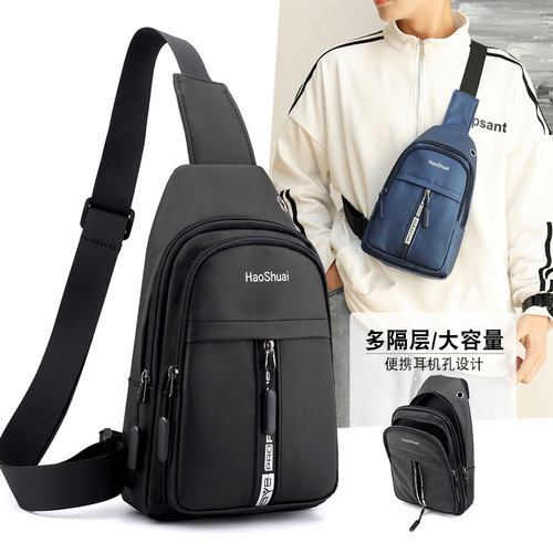 Cross-border new outdoor men's chest bag Korean style casual crossbody bag travel shoulder bag sports waterproof mobile phone bag