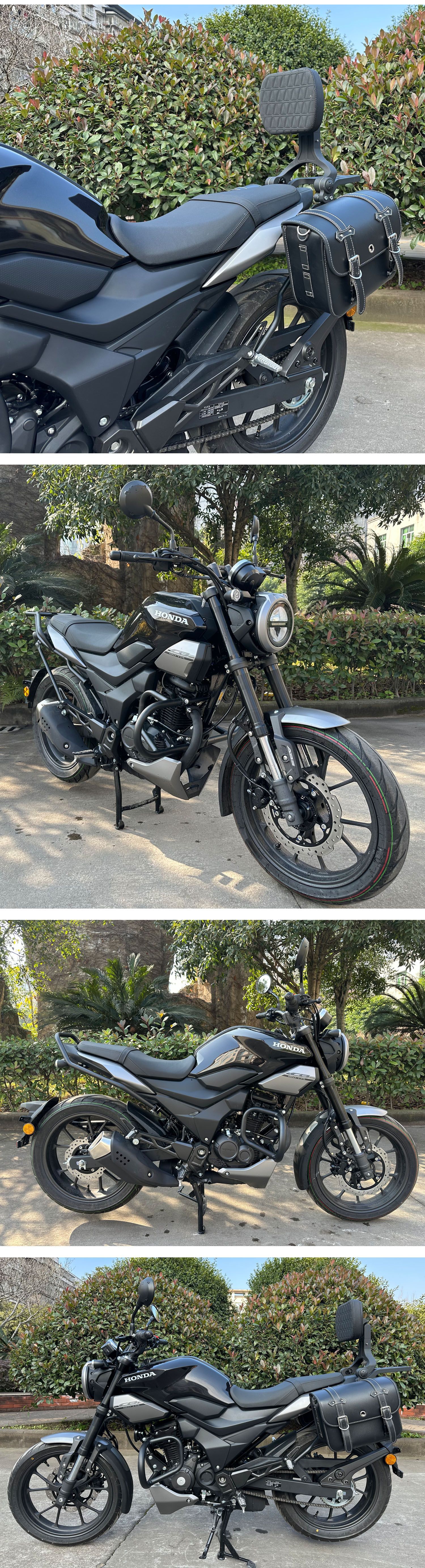 Suitable for 25 Honda 190TR Bumper Folding Backrest Rear Armrest Leather Side Bag Tail Bag Canvas Bag