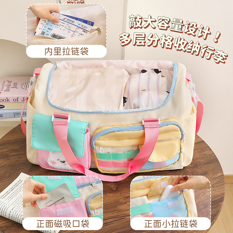 女性用短距離旅行バッグ、軽量大容量荷物バッグ、出張、ポータブルフィットネスバッグ、マタニティバッグ、収納バッグ|undefined