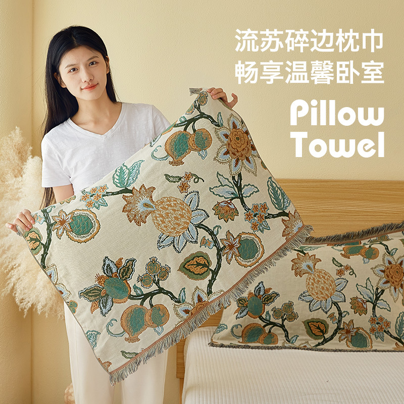 High-end new European-style pure cotton gauze tassel pillow cover…