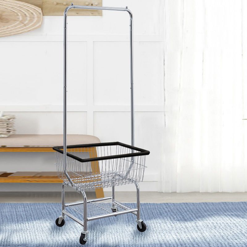 Simple Coat Rack Floor-Standing Bedroom Storage Rack Home Storage Basket Clothing Store Removable Clothes Rack Cart