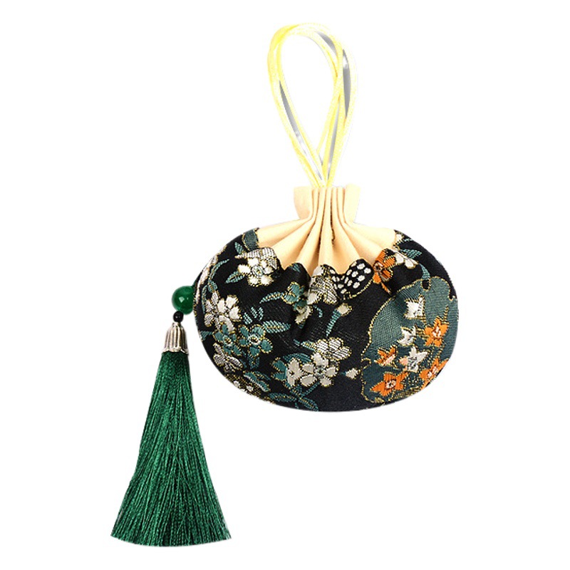 Chinese-Style Hanfu Gold-Threaded Palace Area Tassel Sachet Empty Pouch Car Hanging Ornament Brocade Sachet National Style Sachet Lucky Bag