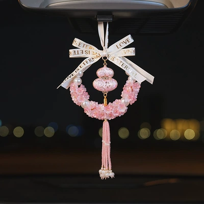 Car hanging | Car and Electric Vehicle Interior Decoration - splendid-lily-of-the-valley-pendant-pink-gourd-style