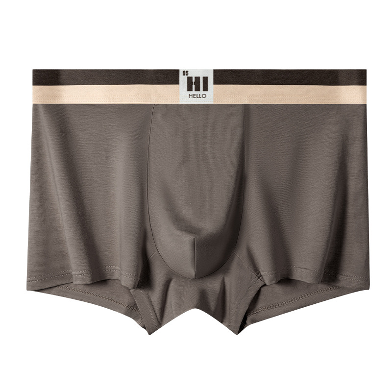 Ropa interior de hombre de algodón puro, bóxer para hombre, color Maillard, entrepierna inferior transpirable y absorbente de sudor, ropa interior suave y agradable para la piel al por mayor