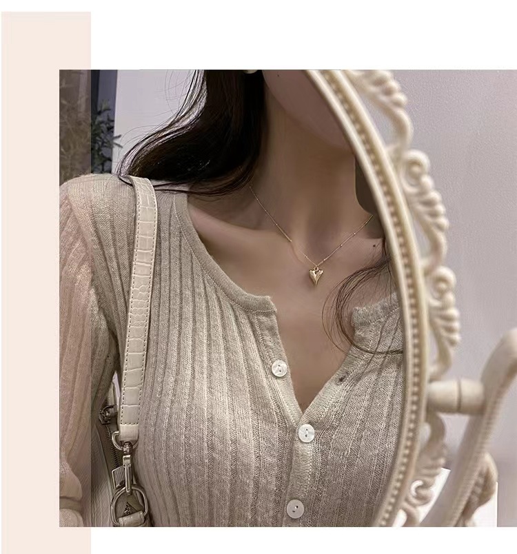 9g Weight Pendant Necklace Classification 1 Piece Quantity Holiday Occasion Titanium Steel Material Heart Shape Pattern Women'S Gender Plating Design Lady Heart Shape Titanium Steel Plating Pendant Necklace 1 Piece 6