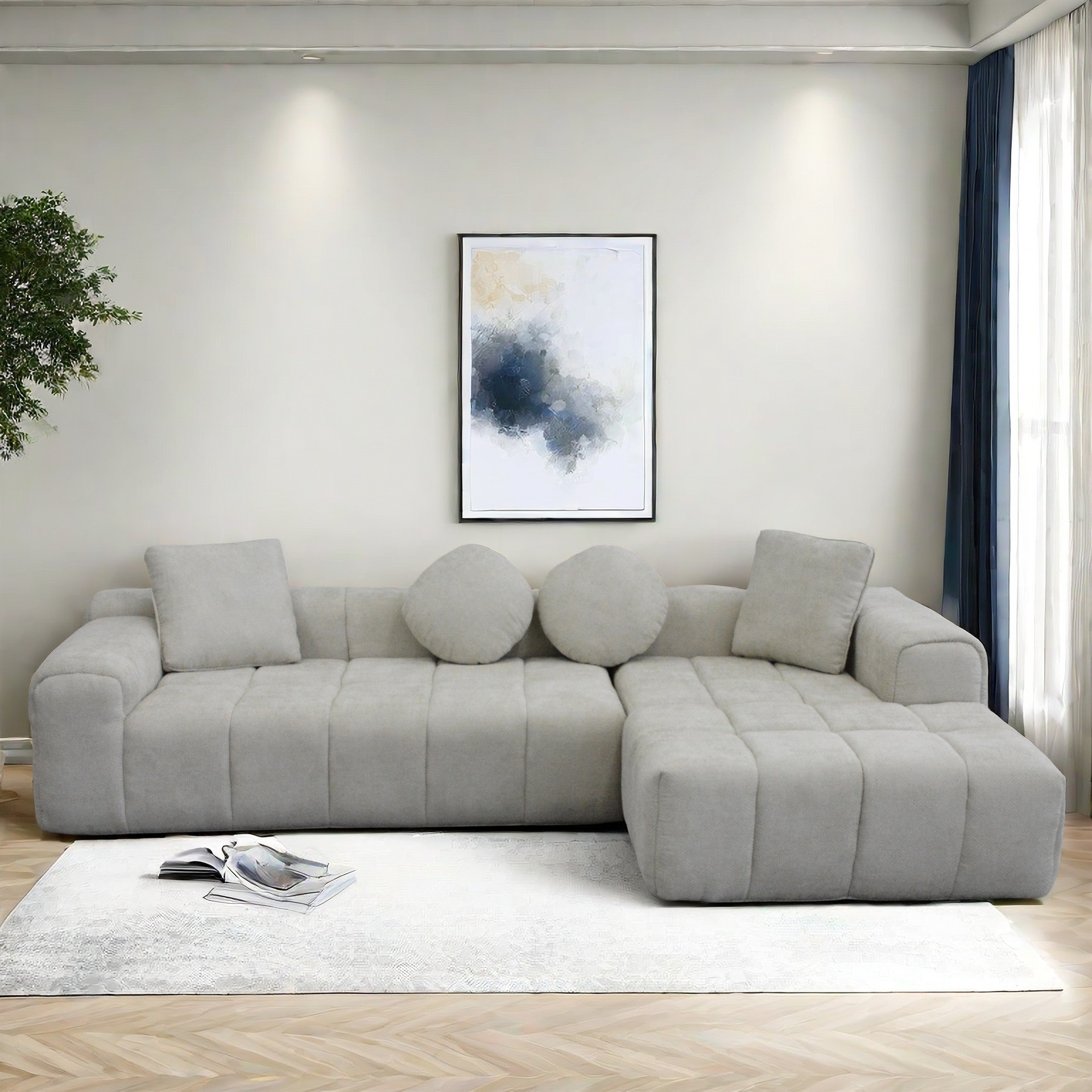 Sofá de tela nórdica sofá doble para el hogar de lujo ligero