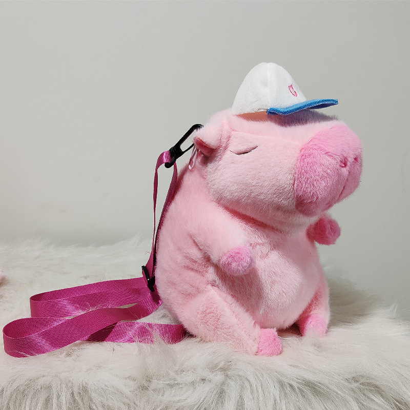 Cute Kapibala felpa muñeca celebridad de Internet mochila para niños muñeca linda suave bolso de mensajero de un solo hombro de dibujos animados