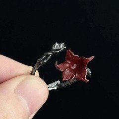「绝壁孤芳」复古独特哥特曼陀罗戒指女暗黑小众设计感开口食指戒