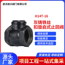 航天航兴   灰铸铁丝扣旋启式止回阀 铜芯 H14T-16
