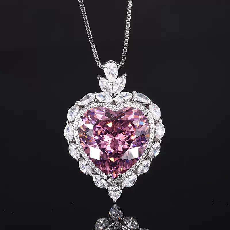 2024新款庄生生珠宝首饰鸟巢切复古大心形吊坠项链主石20*20