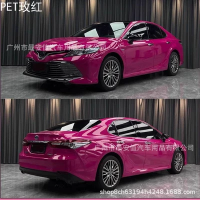 Pet Car Color Change Film Ultra-Gloss Piano Rose Red Car Body Color Change Film Full Car Paint Surface Modification Protective Film Cross-Border