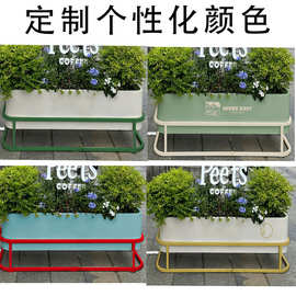 不锈钢花园多肉花盆种植箱 花店餐厅移动花篮造景攀爬架护栏花槽