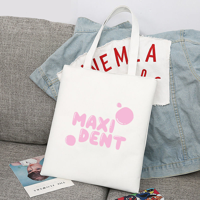 Niños calmados maxident periférico impreso lienzo bolso de hombro estudiante bolsa de compras portátil comercio exterior global