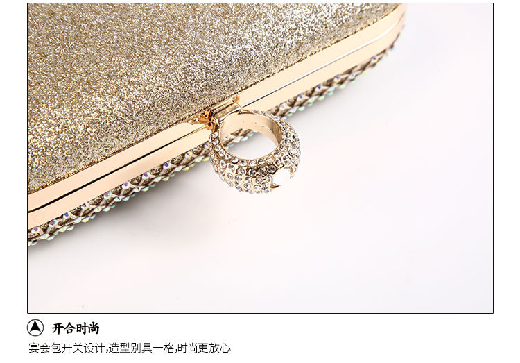 New European And American Rhinestone Dinner Bag Cosmetic Bag Diagonal Mesh Diamond Bag Wholesale display picture 7