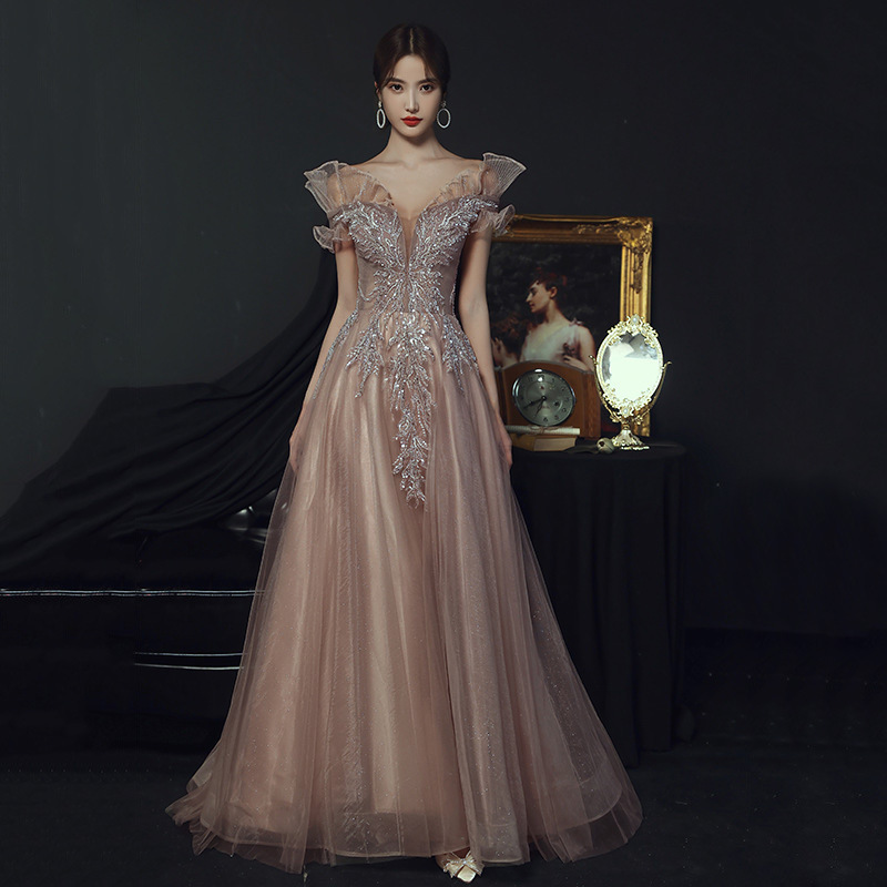 Vestido de noche para mujer 2026, nuevo modelo de verano, ajustado, estilo hada, elegante, resistente, para anfitriona, celebridades, vestido largo para fiesta anual