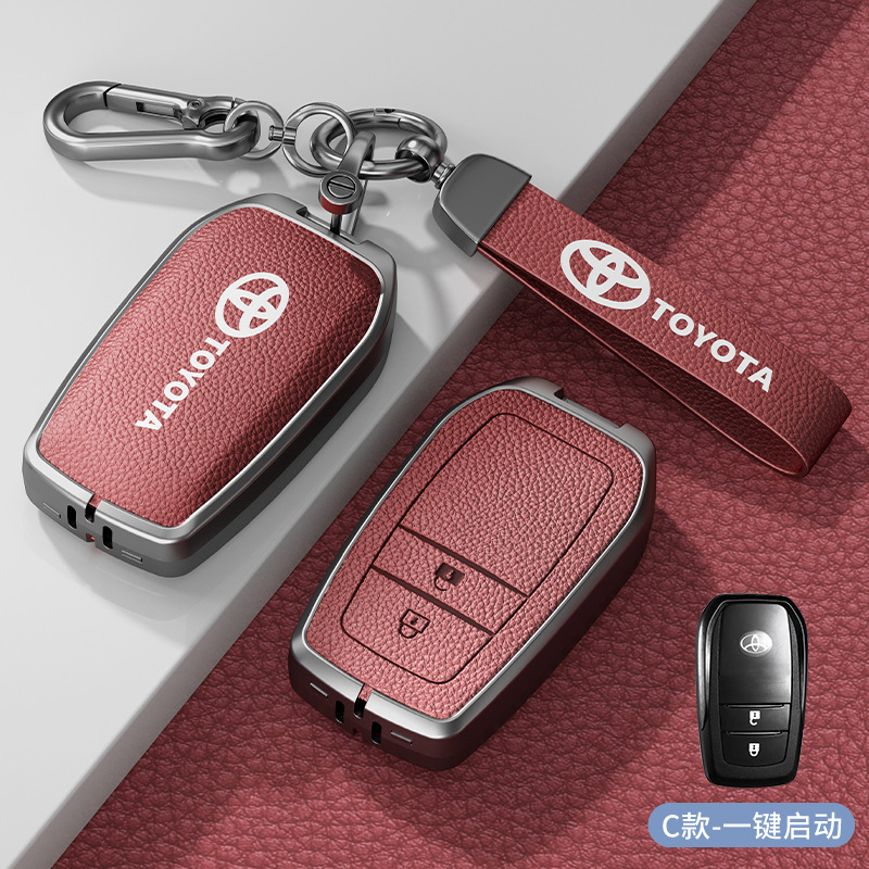 C형 아연 합금 쉘 2버튼 볼케이노 레드 하드웨어 팔찌