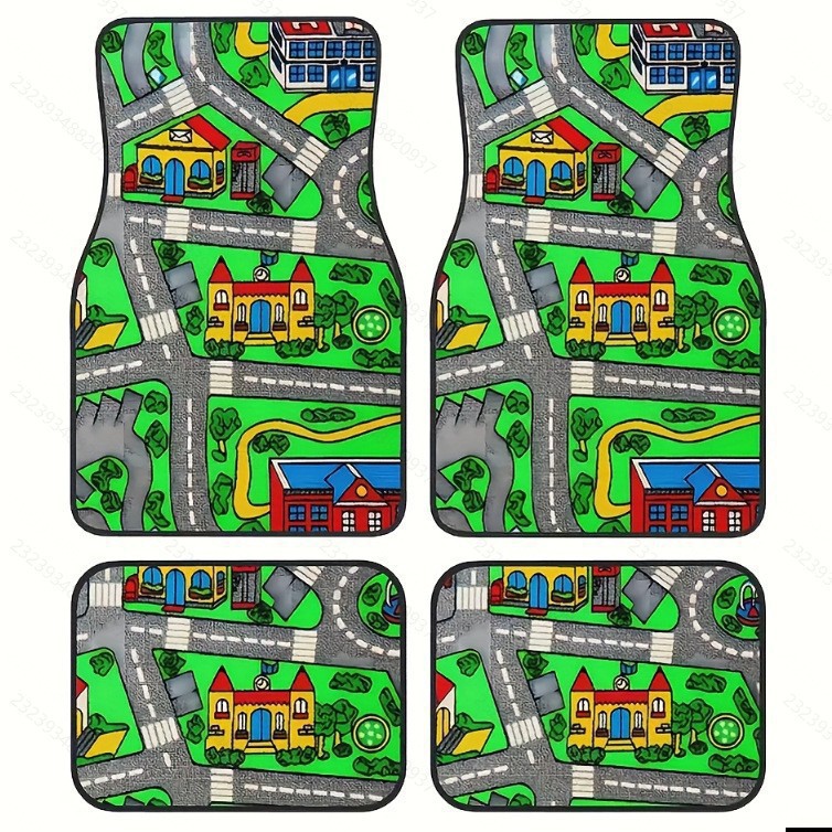 Cross-Border Hot-Selling American-Style Car Floor Mats, Four-Piece Set, Dirt-Resistant and Wear-Resistant Floor Mats, Amazon Floor Mats, Ready for Delivery