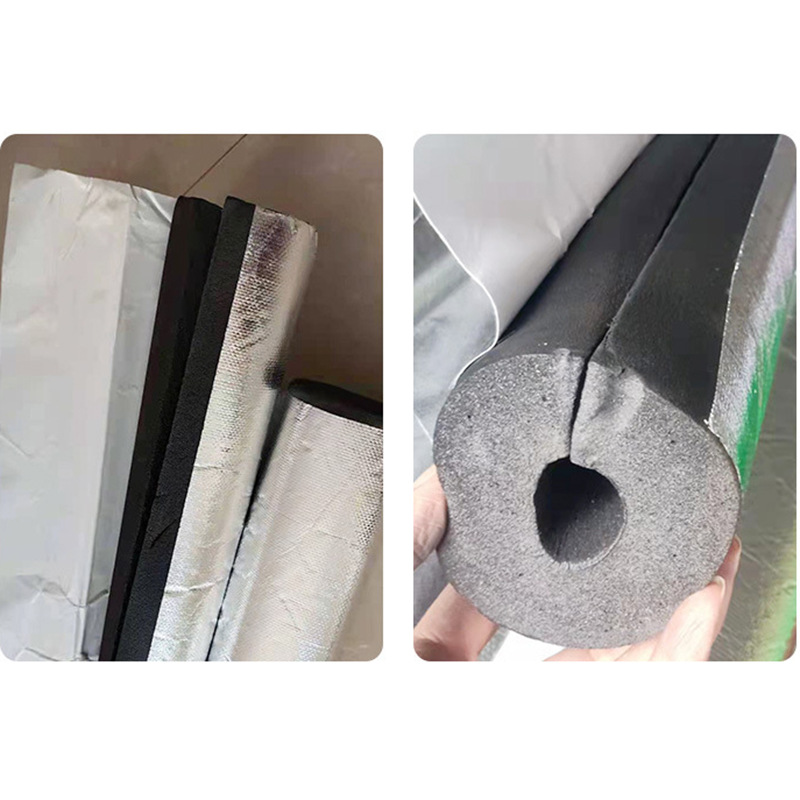 맞춤형 알루미늄 호일 고무 플라스틱 파이프 고무 플라스틱 개구부 자체 접착 알루미늄 호일 절연 파이프 절연 파이프 절연 파이프 폐쇄 구멍 절연 케이스