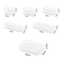 桌面抽屉透明杂物化妆品文具笔便签手账餐具收纳盒镜柜整理盒