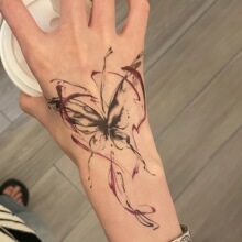 R 41661 Colorful Butterfly Tattoo Sticker ���������� ר