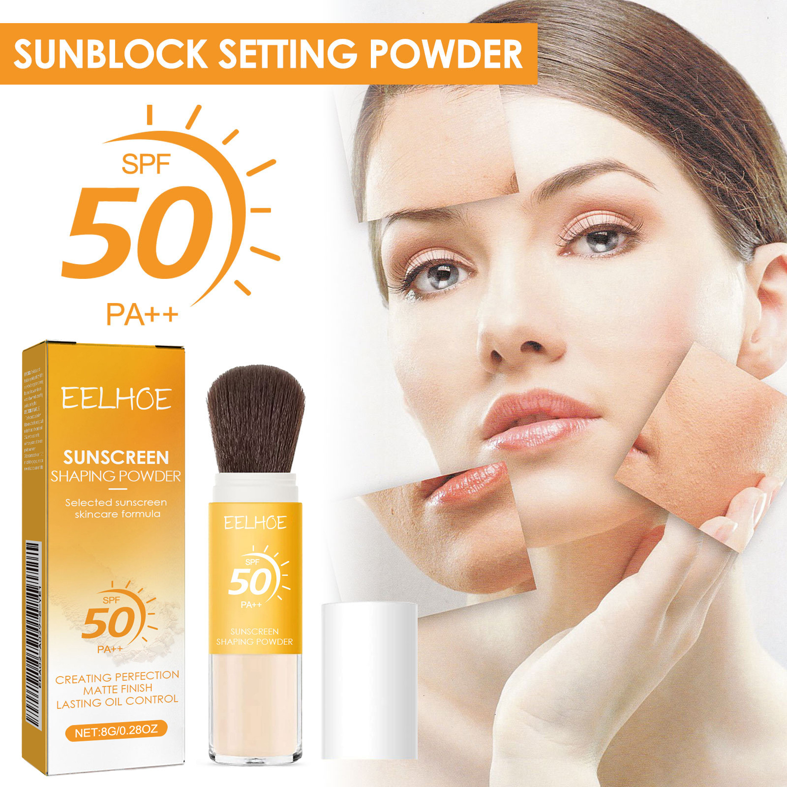 Eelhoe Setting Powder, Daily Makeup, Natural, Light, Breathable, Oil-Controlling, Long-Lasting, Non-Removing Makeup Setting Powder