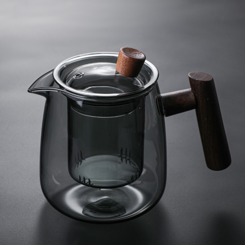 Venta al por mayor olla de yanxie tetera de vidrio estufa de cerámica eléctrica cocina de té de alta temperatura resistente filtro olla mango de madera mango lateral olla