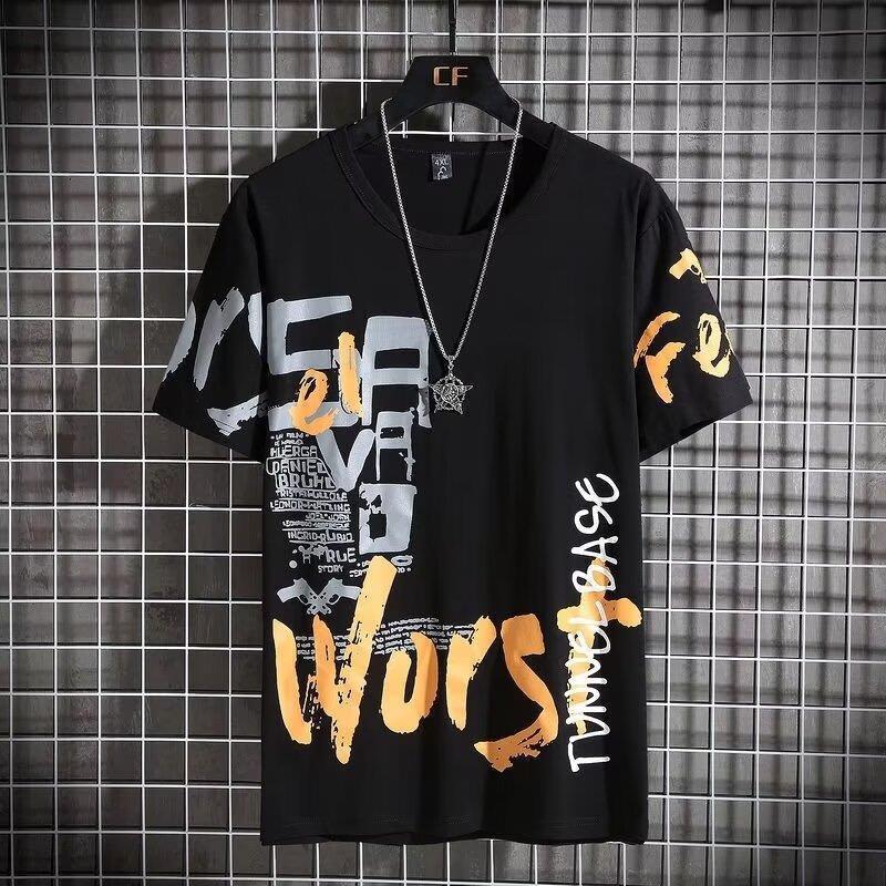 2025 juego deportivo delgado de tamaño grande en stock de verano hombre gordo cuello redondo verano coreano manga corta pantalones cortos casuales negros