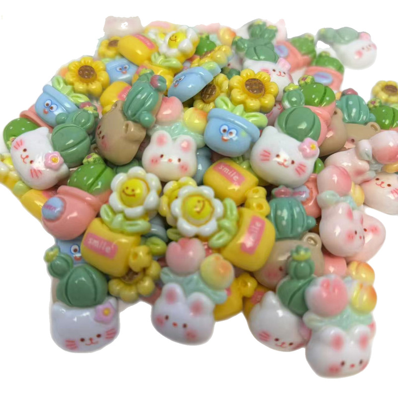 漫画ひまわりサボテン装飾品材料 diy クリーム接着剤ヘアロープヘアピン携帯電話ケース装飾品樹脂アクセサリー|undefined