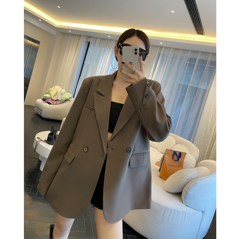 西装外套女百搭小个子咖色上衣2025年春秋季韩版新款休闲宽松西服|undefined