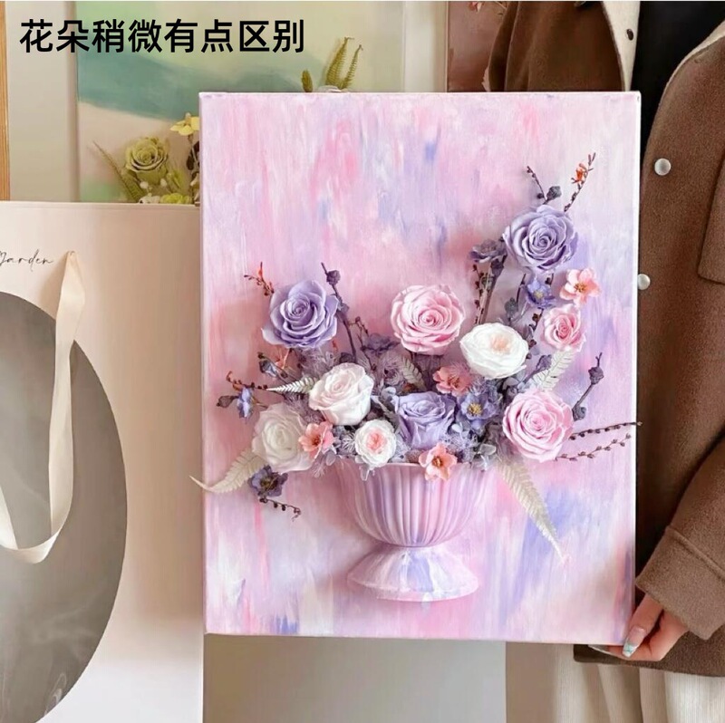 プリザーブドフラワー半壁花瓶シンプルなヨーロッパアート絵画植木鉢製図板手描き花器背の高いフラワーアレンジメント花瓶卸売|undefined