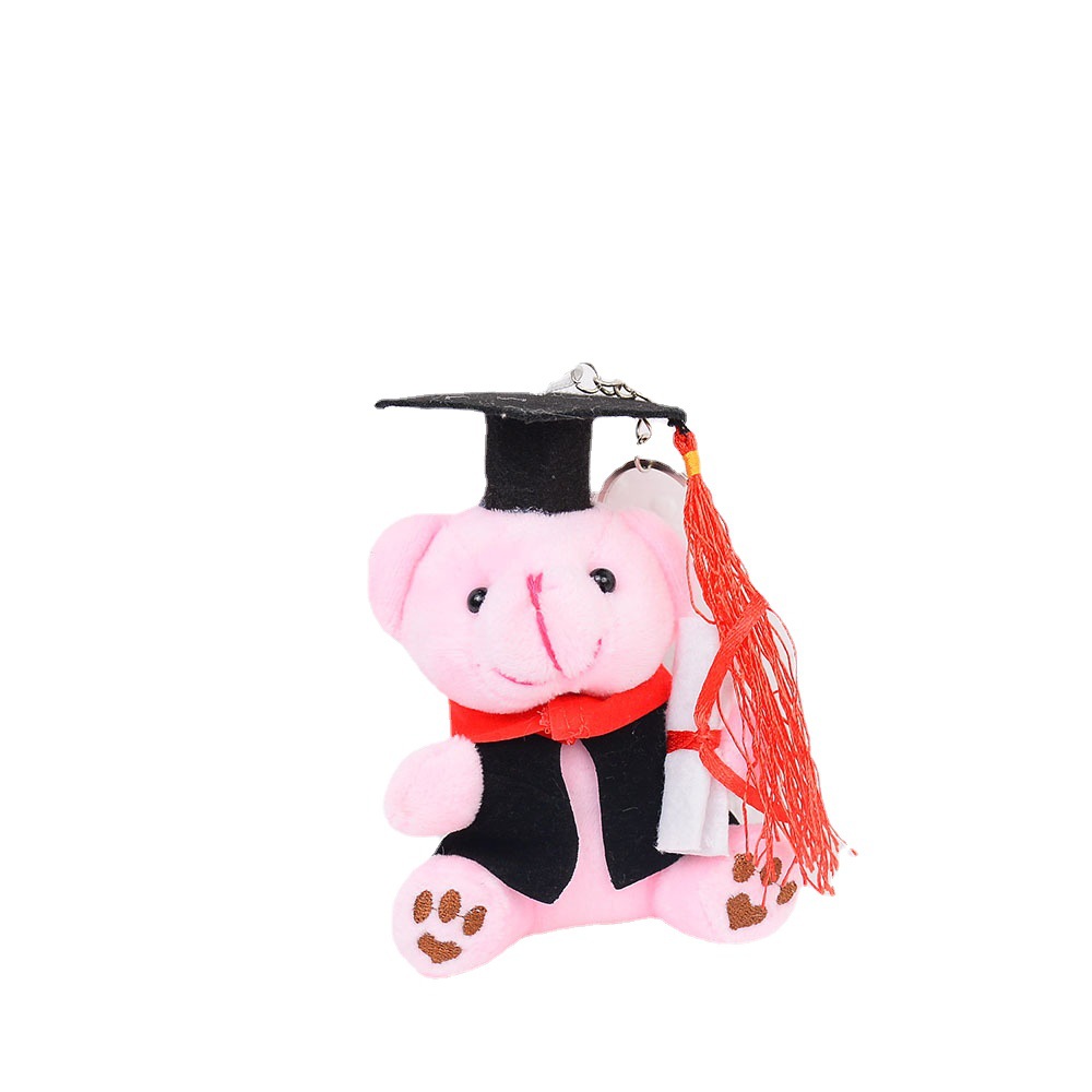 Lindo doctor oso muñeca de peluche colgante creativo estudiante mochila accesorios llavero grab máquina muñeca regalo femenino