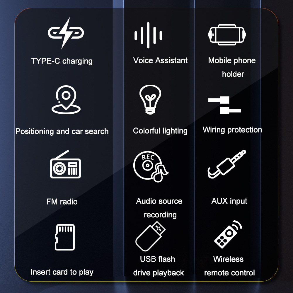 12V Universal Single-Cylinder Mp3 Mobile Phone Holder Positioning Car Bluetooth Fm Radio USB Card Player